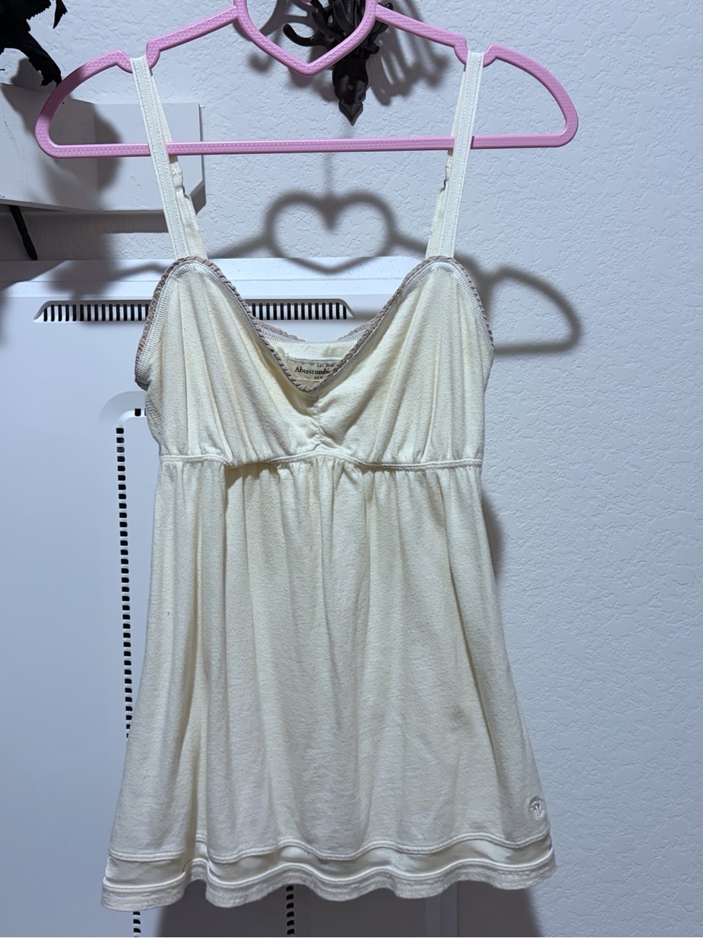Vintage Abercrombie & Fitch cream babydoll tank top Size M